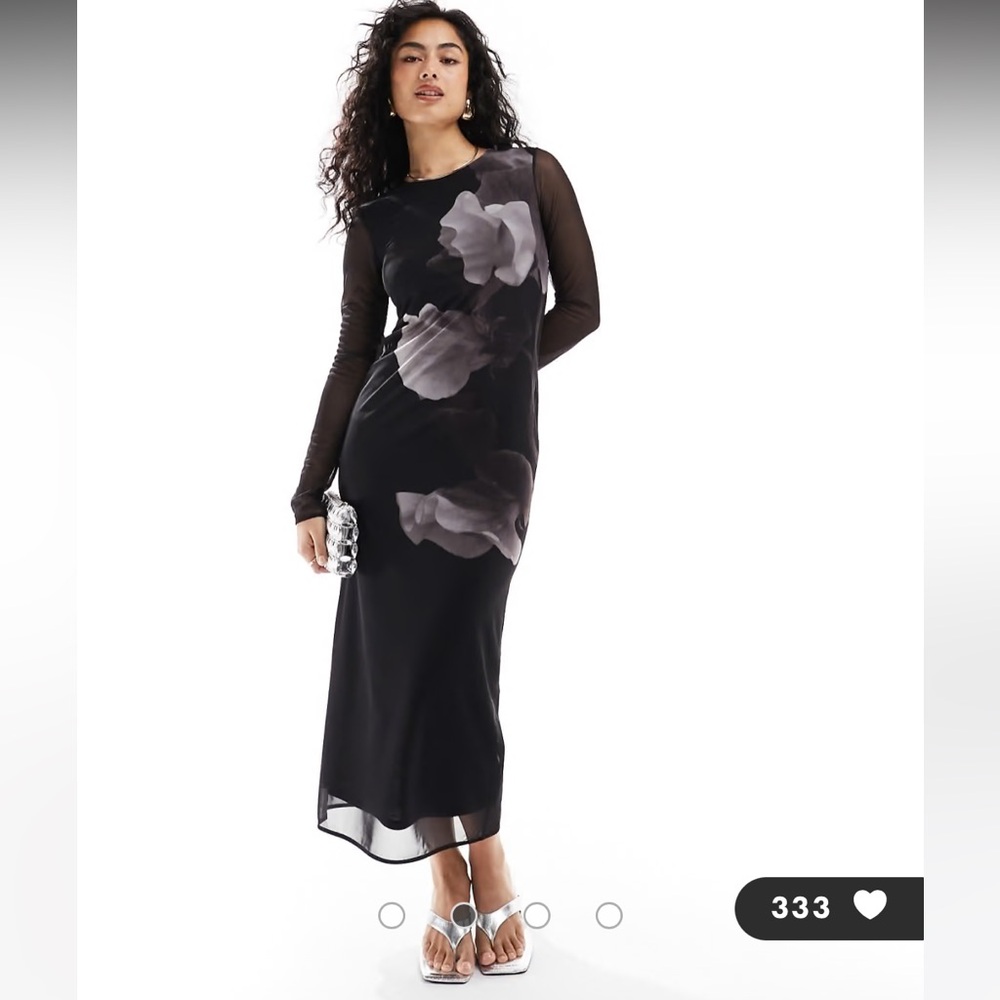 & Other Stories mesh midi dress XS